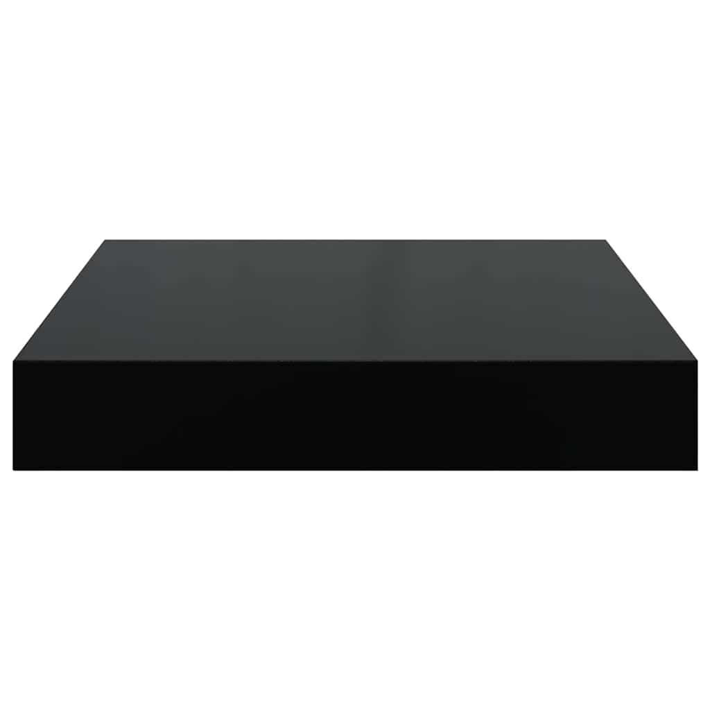 vidaXL Floating Wall Shelves 2 pcs High Gloss Black 23x23.5x3.8 cm MDF