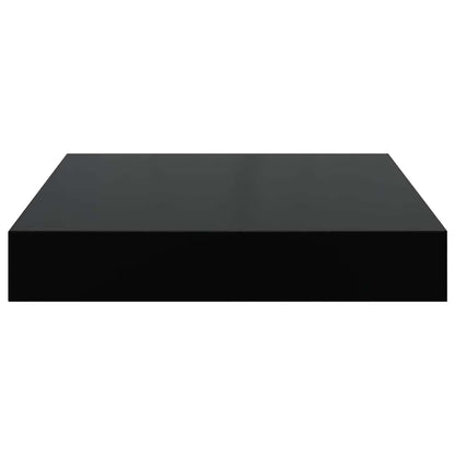 vidaXL Floating Wall Shelves 2 pcs High Gloss Black 23x23.5x3.8 cm MDF