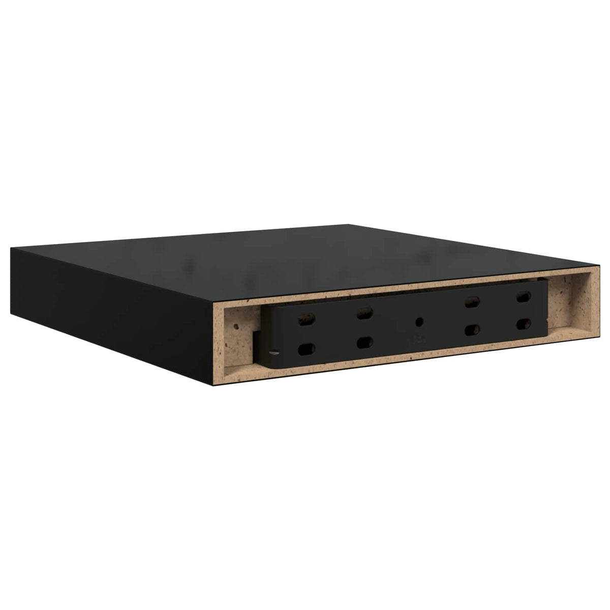 vidaXL Floating Wall Shelves 4 pcs High Gloss Black 23x23,5x3,8 cm MDF