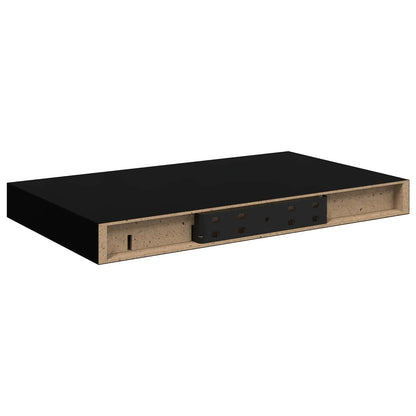vidaXL Floating Wall Shelves 4 pcs High Gloss Black 40x23.5x3.8 cm MDF