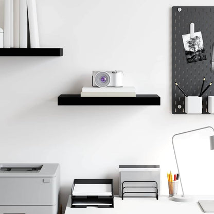 vidaXL Floating Wall Shelf High Gloss Black 50x23x3.8 cm MDF