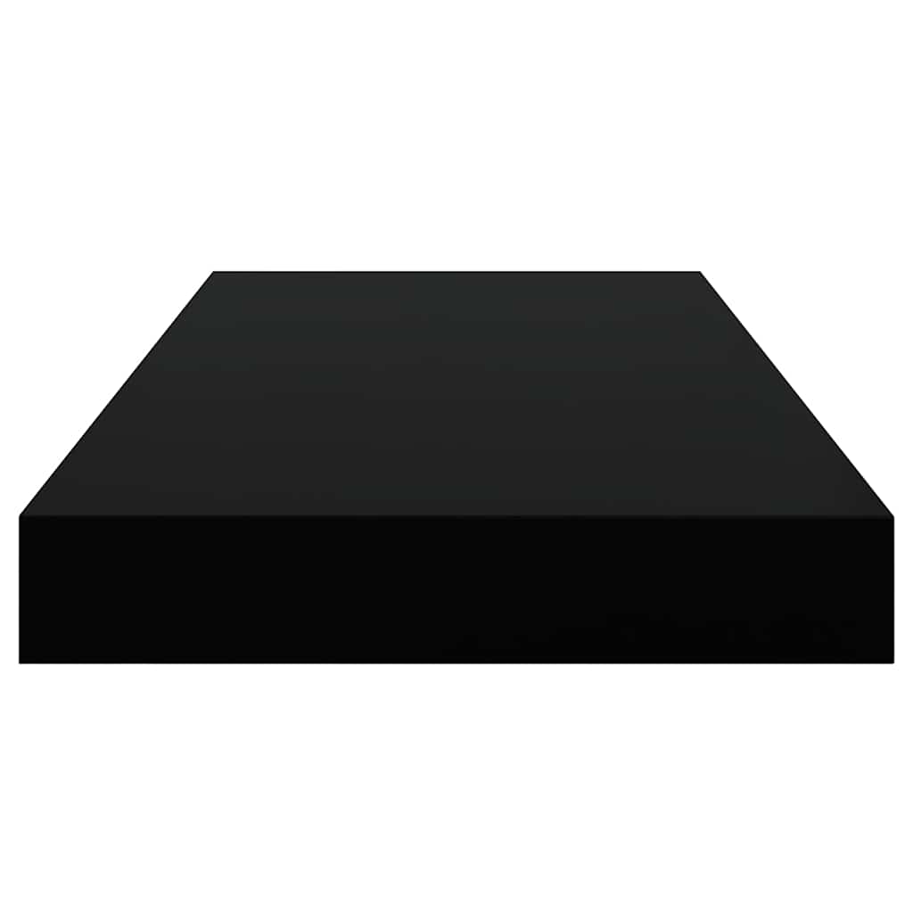 vidaXL Floating Wall Shelves 2 pcs High Gloss Black 50x23x3.8 cm MDF