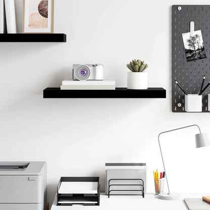 vidaXL Wall Shelf | Shiny black | Honeycomb MDF, metal | Medium | Gloss Finish