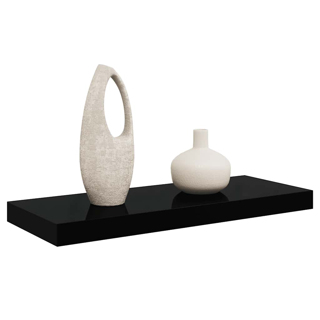 vidaXL Wall Shelf | Shiny black | Honeycomb MDF, metal | Medium | Gloss Finish