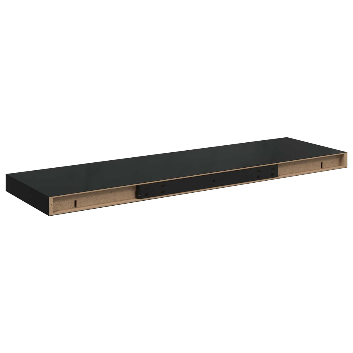 vidaXL Floating Wall Shelf High Gloss Black 80x23,5x3,8 cm MDF