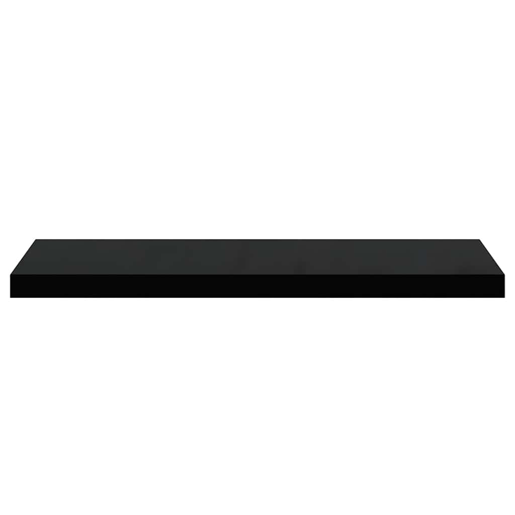 vidaXL Floating Wall Shelves 2 pcs High Gloss Black 80x23.5x3.8 cm MDF
