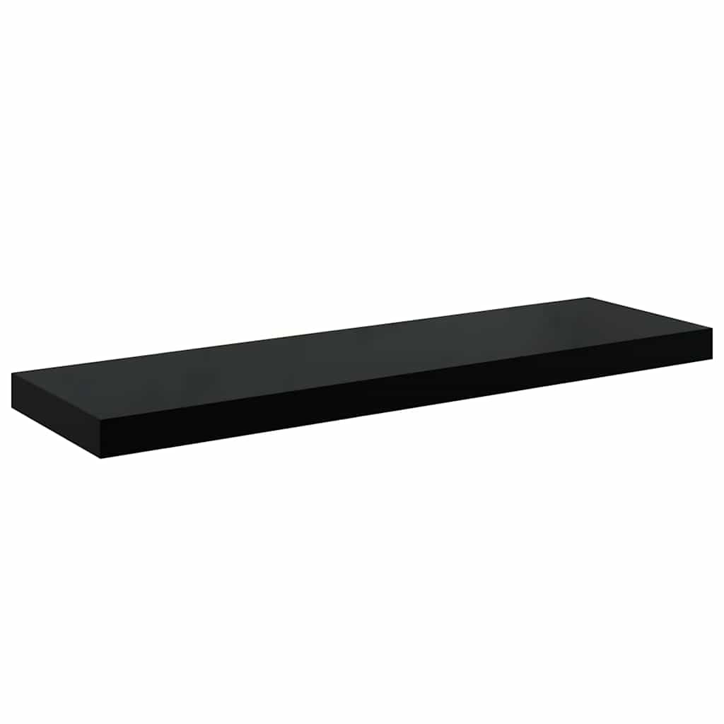 323773 vidaXL Floating Wall Shelves 2 pcs High Gloss Black 80x23,5x3,8 cm MDF