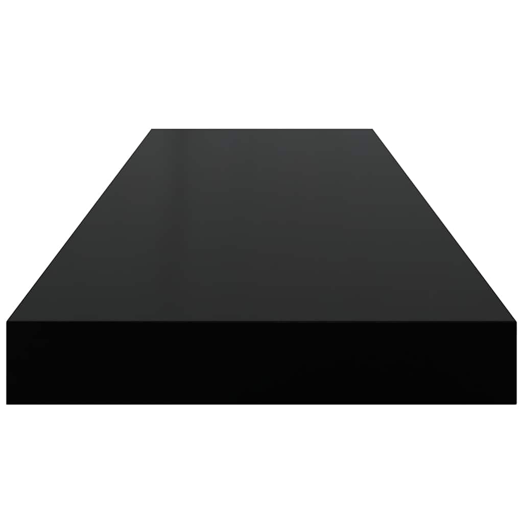 vidaXL Floating Wall Shelves 2 pcs High Gloss Black 80x23.5x3.8 cm MDF