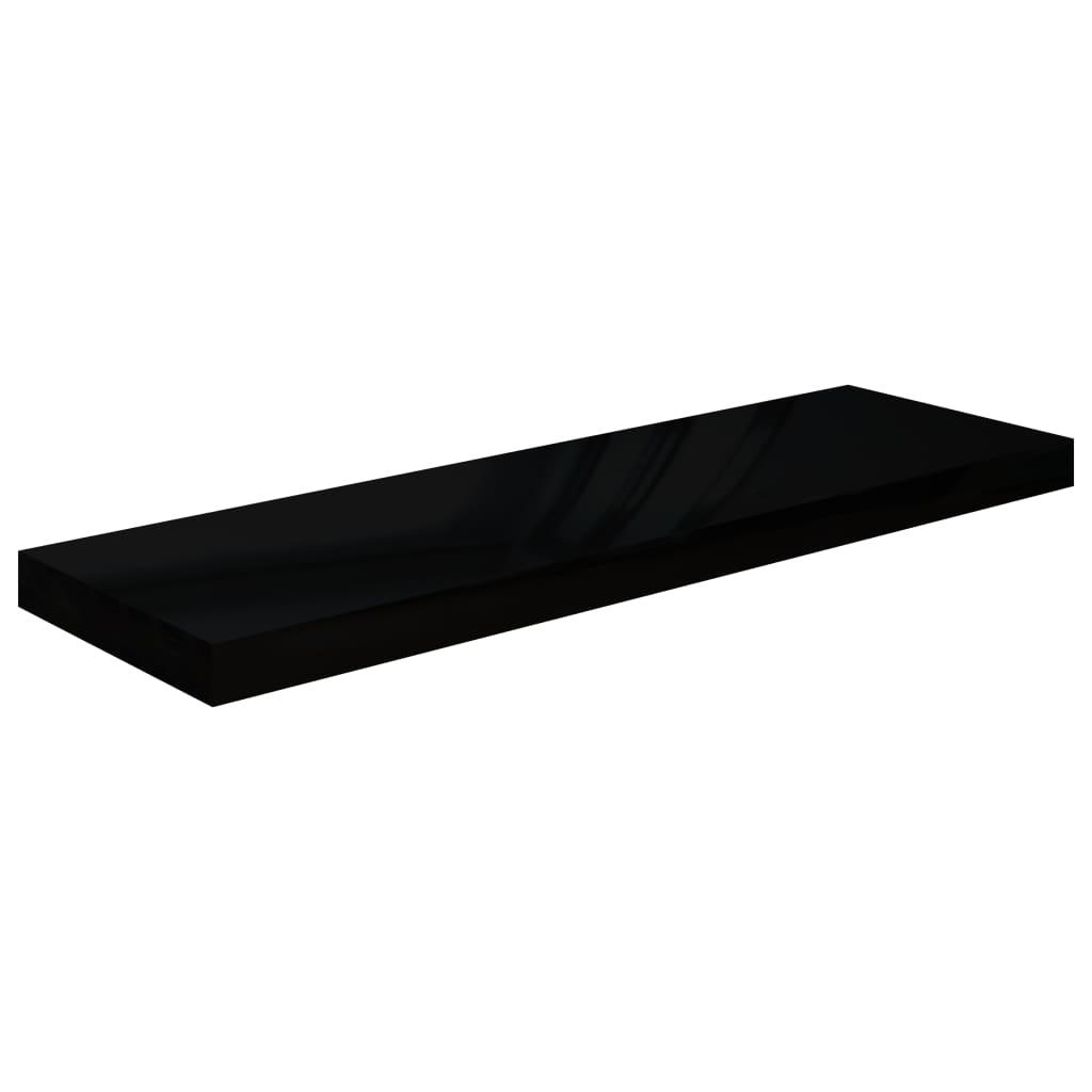 vidaXL Floating Wall Shelves 4 pcs High Gloss Black 80x23.5x3.8 cm MDF