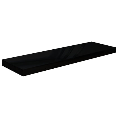 vidaXL Floating Wall Shelves 4 pcs High Gloss Black 80x23.5x3.8 cm MDF