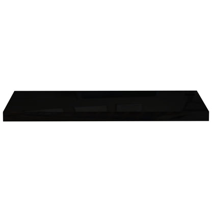 vidaXL Floating Wall Shelves 4 pcs High Gloss Black 80x23.5x3.8 cm MDF
