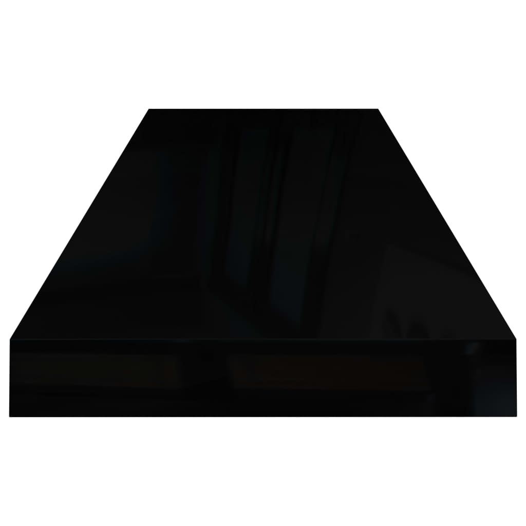 vidaXL Floating Wall Shelves 4 pcs High Gloss Black 80x23.5x3.8 cm MDF