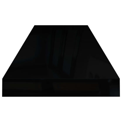 vidaXL Floating Wall Shelves 4 pcs High Gloss Black 80x23.5x3.8 cm MDF