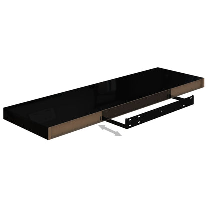 vidaXL Floating Wall Shelves 4 pcs High Gloss Black 80x23.5x3.8 cm MDF