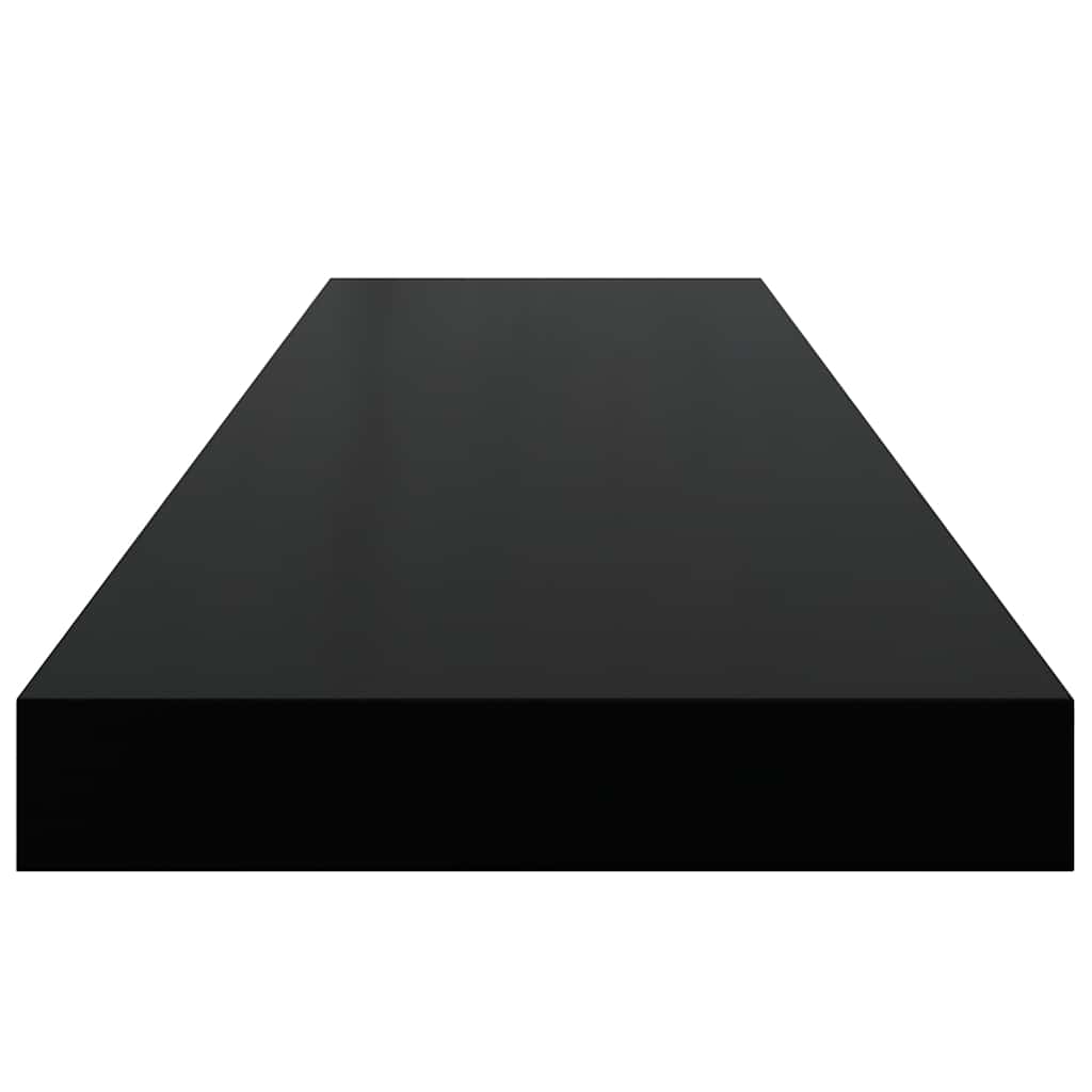 vidaXL Floating Wall Shelves 2 pcs High Gloss Black 90x23.5x3.8 cm MDF