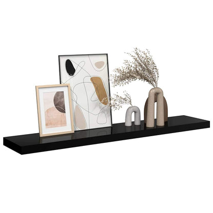 323778 vidaXL Floating Wall Shelf High Gloss Black 120x23,5x3,8 cm MDF