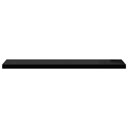 vidaXL Floating Wall Shelves 2 pcs High Gloss Black 120x23.5x3.8 cm MDF