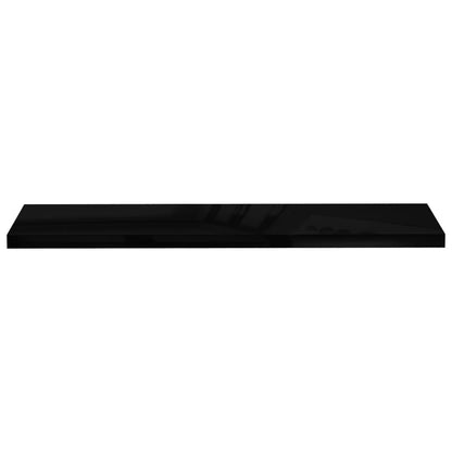 vidaXL Floating Wall Shelves 4 pcs High Gloss Black 120x23.5x3.8 cm MDF