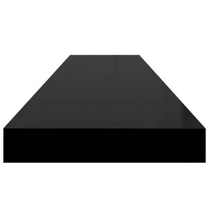 vidaXL Floating Wall Shelves 4 pcs High Gloss Black 120x23.5x3.8 cm MDF