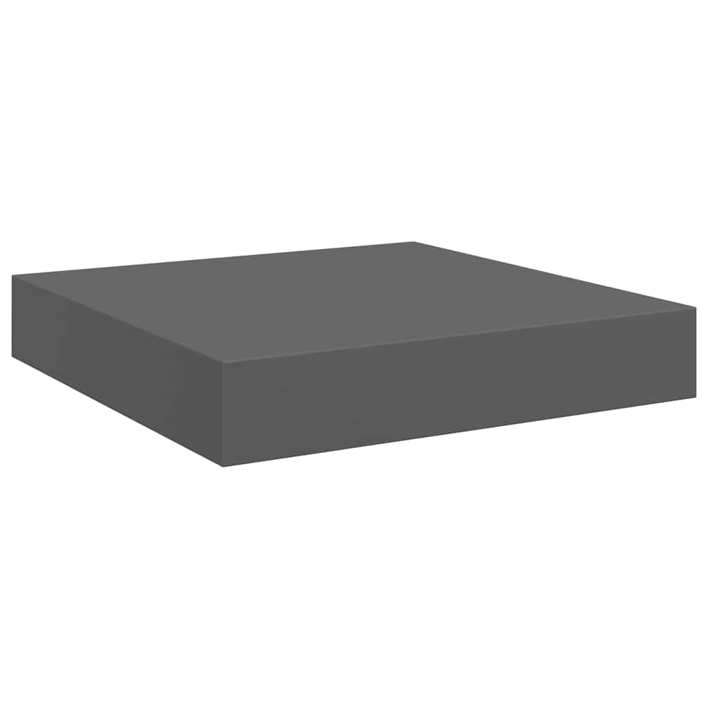 vidaXL Wall Shelf | High gloss grey | Honeycomb MDF, metal | 23x23.5x3.8 cm
