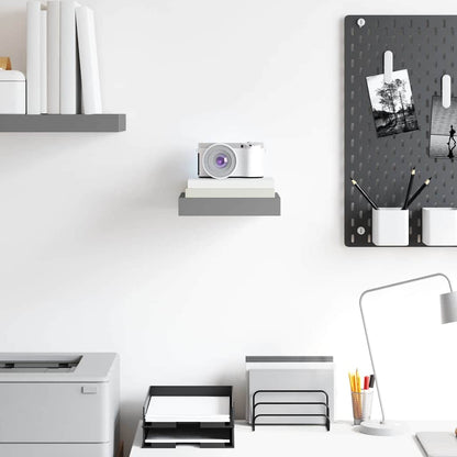 323781 vidaXL Floating Wall Shelf High Gloss Grey 23x23,5x3,8 cm MDF
