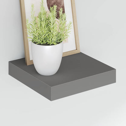 vidaXL Wall Shelf | High gloss grey | Honeycomb MDF, metal | 23x23.5x3.8 cm