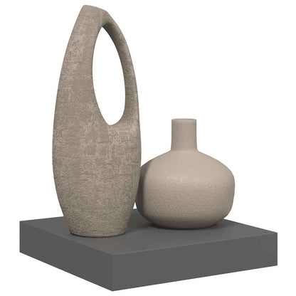 vidaXL Wall Shelf | High gloss grey | Honeycomb MDF, metal | 23x23.5x3.8 cm