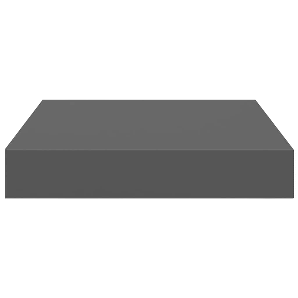 323781 vidaXL Floating Wall Shelf High Gloss Grey 23x23,5x3,8 cm MDF