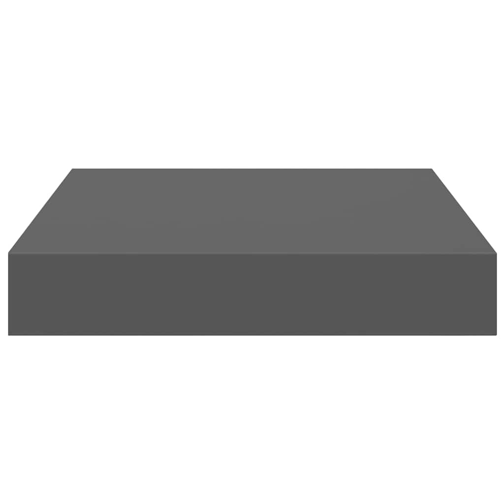 vidaXL Wall Shelf | High gloss grey | Honeycomb MDF, metal | 23x23.5x3.8 cm