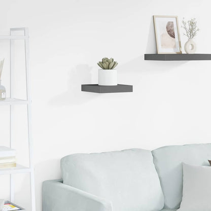 vidaXL Wall Shelf | High gloss grey | Honeycomb MDF, metal | 23x23.5x3.8 cm