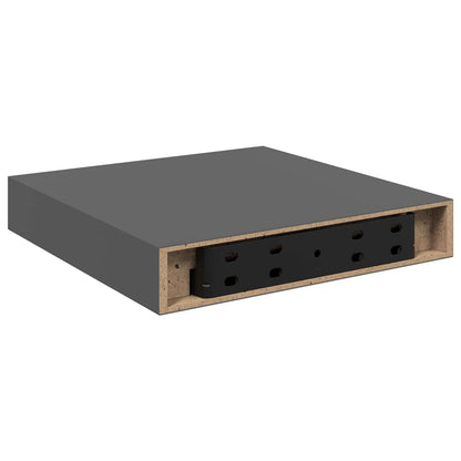 323781 vidaXL Floating Wall Shelf High Gloss Grey 23x23,5x3,8 cm MDF
