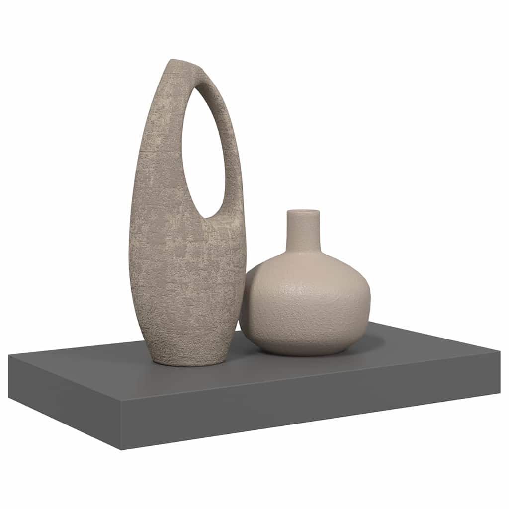 vidaXL Floating Wall Shelf High Gloss Grey 40x23.5x3.8 cm MDF