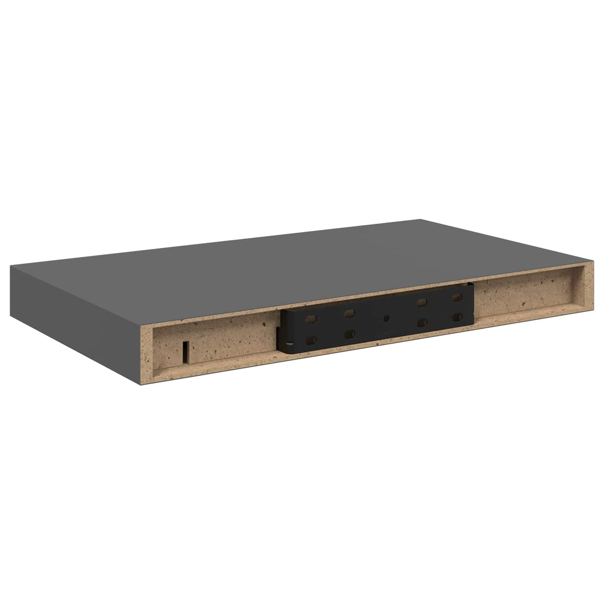vidaXL Floating Wall Shelf High Gloss Grey 40x23.5x3.8 cm MDF