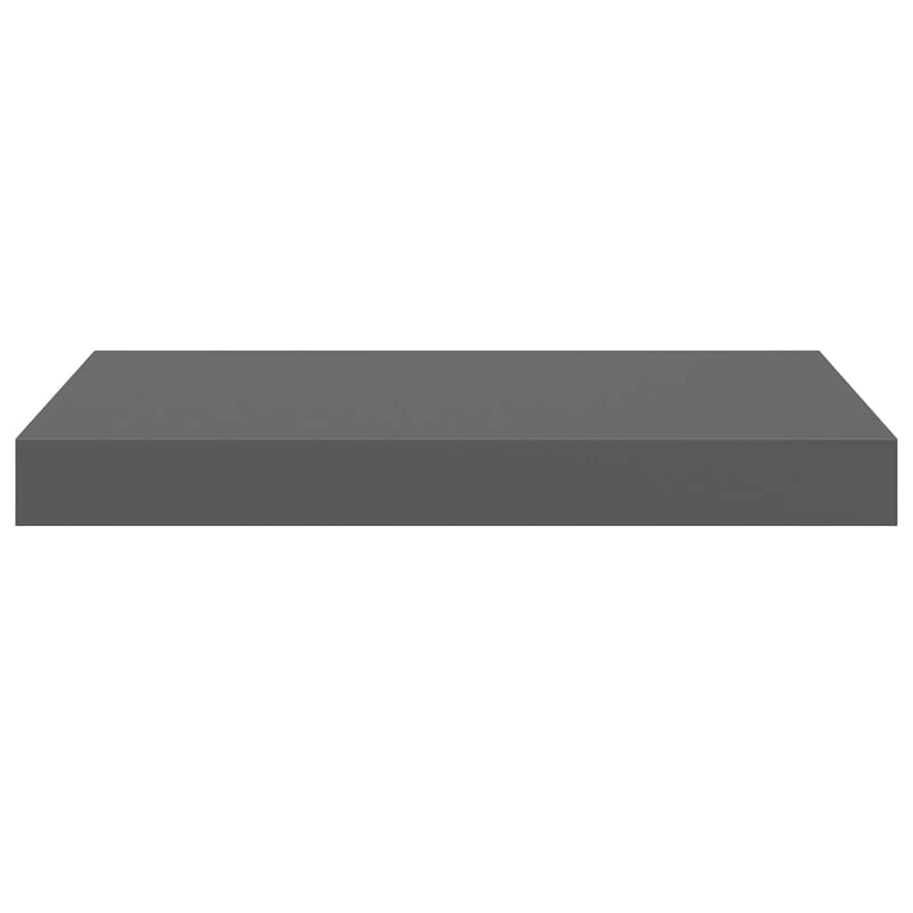 vidaXL Floating Wall Shelves 2 pcs High Gloss Grey 40x23x3.8 cm MDF