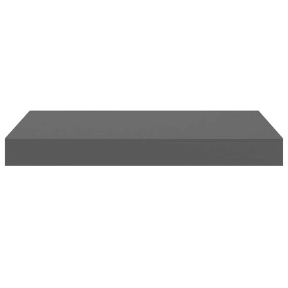 vidaXL Floating Wall Shelves 2 pcs High Gloss Grey 40x23x3.8 cm MDF