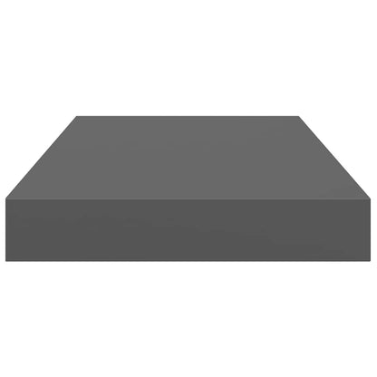 vidaXL Floating Wall Shelves 2 pcs High Gloss Grey 40x23x3.8 cm MDF
