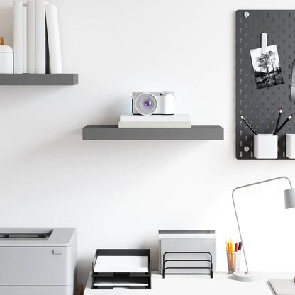 vidaXL Floating Wall Shelf High Gloss Grey 50x23.5x3.8 cm MDF