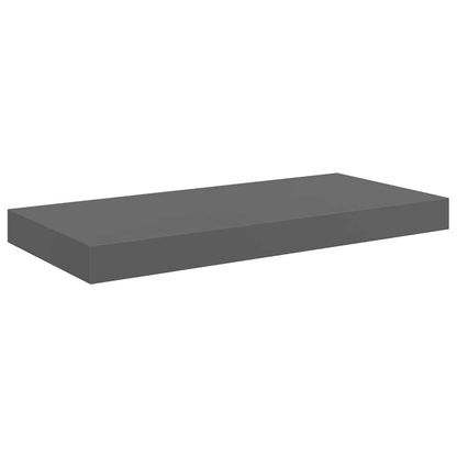 vidaXL Floating Wall Shelves 2 pcs High Gloss Grey 50x23x3.8 cm MDF