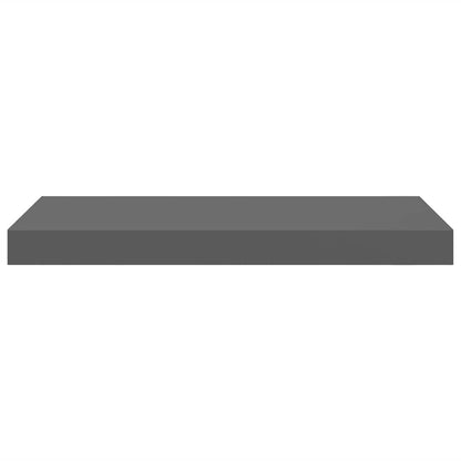 vidaXL Floating Wall Shelves 2 pcs High Gloss Grey 50x23x3.8 cm MDF