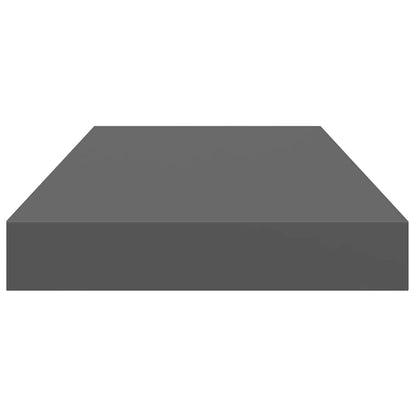 vidaXL Floating Wall Shelves 2 pcs High Gloss Grey 50x23x3.8 cm MDF