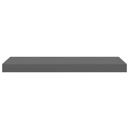 vidaXL Floating Wall Shelf High Gloss Grey 60x23.5x3.8 cm MDF