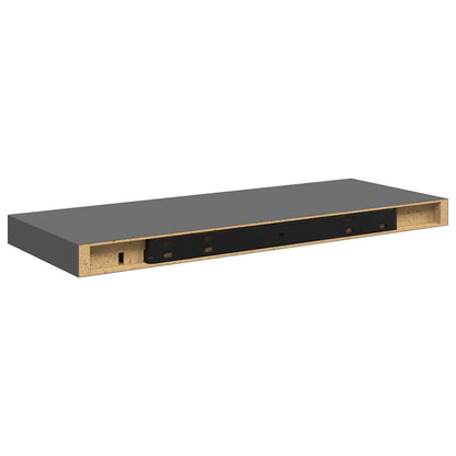 vidaXL Floating Wall Shelf High Gloss Grey 60x23.5x3.8 cm MDF