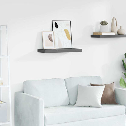 323790 vidaXL Floating Wall Shelf High Gloss Grey 60x23,5x3,8 cm MDF