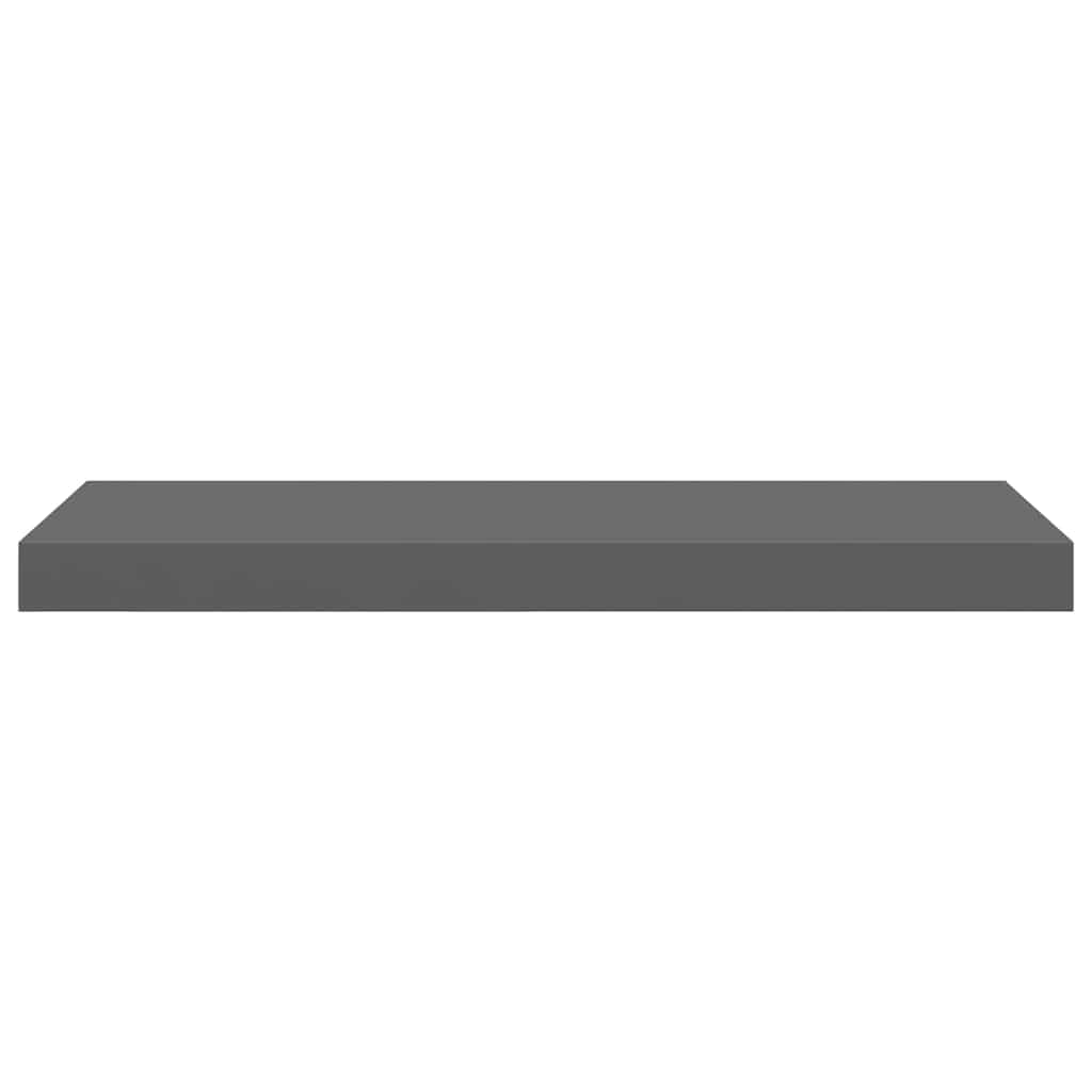 vidaXL Floating Wall Shelves 2 pcs High Gloss Grey 60x23.5x3.8 cm MDF