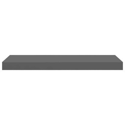 vidaXL Floating Wall Shelves 2 pcs High Gloss Grey 60x23.5x3.8 cm MDF