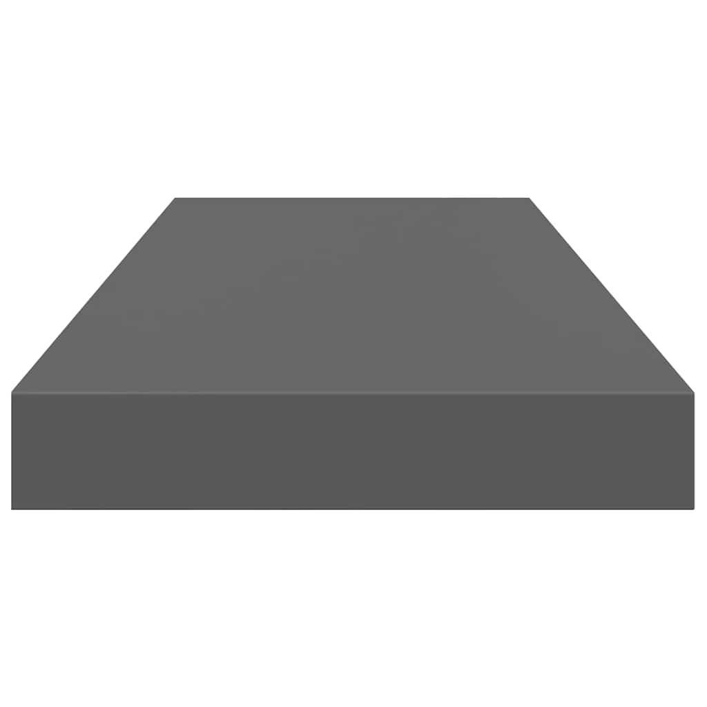 vidaXL Floating Wall Shelves 2 pcs High Gloss Grey 60x23.5x3.8 cm MDF