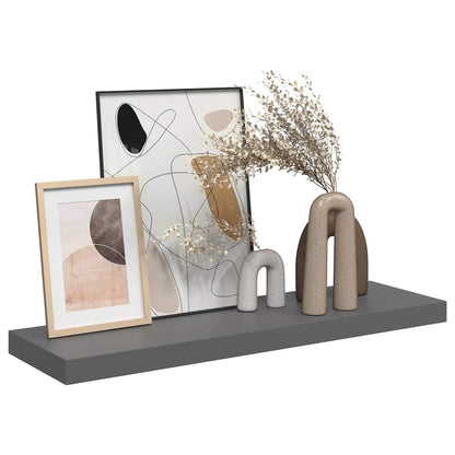 vidaXL Floating Wall Shelf High Gloss Grey 80x23.5x3.8 cm MDF