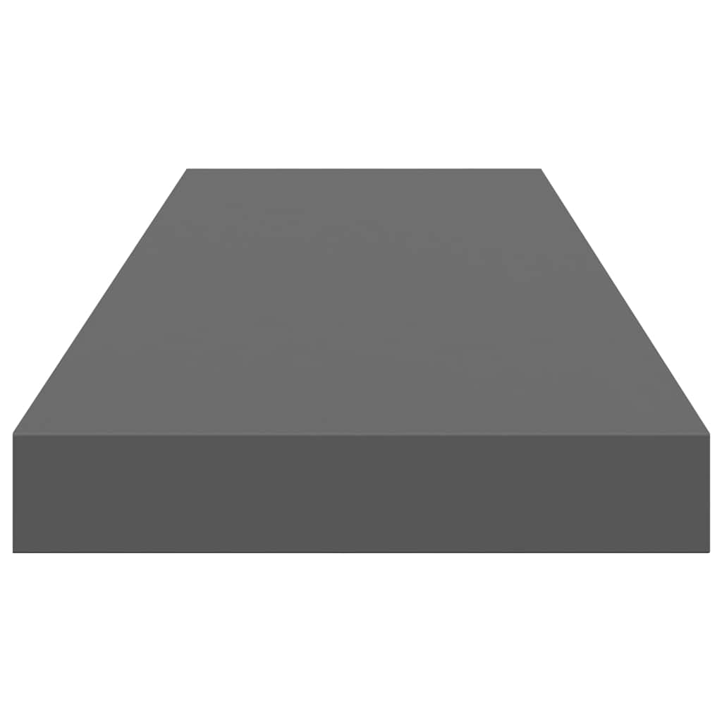 vidaXL Floating Wall Shelves 2 pcs High Gloss Grey 80x23.5x3.8 cm MDF
