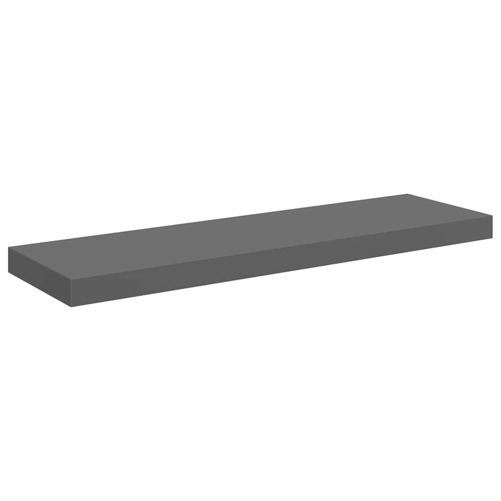 vidaXL Floating Wall Shelves 4 pcs High Gloss Grey 80x23.5x3.8 cm MDF