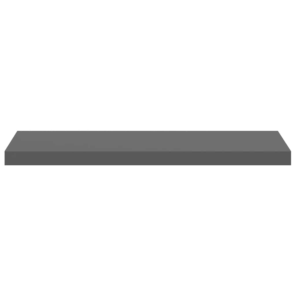 vidaXL Floating Wall Shelves 4 pcs High Gloss Grey 80x23.5x3.8 cm MDF